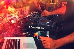 DJ using Pioneer Controller